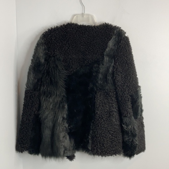 Express Black Faux Fur Coat Medium - Picture 5 of 9